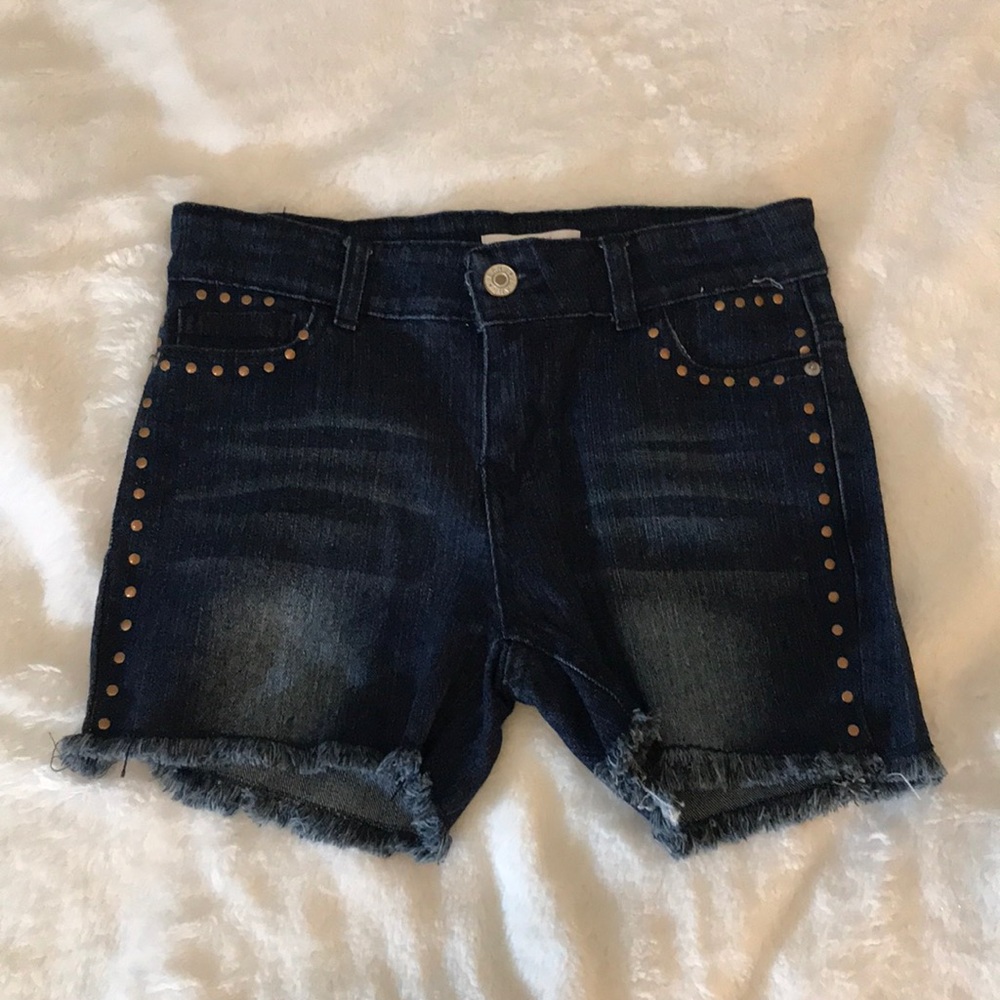 Blue Jean shorts.They are kids but in women’s xs